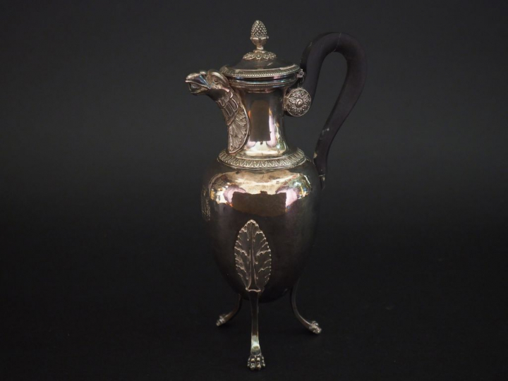Cafetière Restauration en argent, poinçon Vieillard, bec verseur en fo