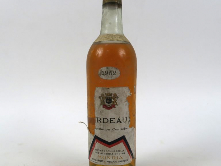 1 BOUTEILLE BORDEAUX MONDIA - 1952 - MEP/EA
