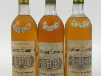 Vente aux enchères 3 VIEILLES BOUTEILLES CHÂTEAU LAMOTHE - 1 BG/1 LB/1 HEP