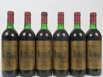 Vente aux enchères 6 BOUTEILLES CHÂTEAU DU BARRY GC SAINT ÉMILION - 1982 - 2 BG/4 LB