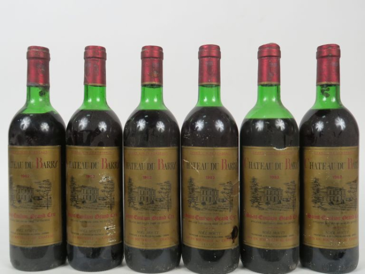 6 BOUTEILLES CHÂTEAU DU BARRY GC SAINT ÉMILION - 1982 - 1 LB/3 HEP/1 M