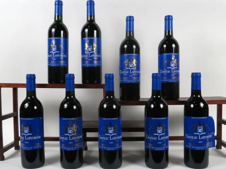 9 BOUTEILLES CHÂTEAU LAPEYRONIE COTES DE CASTILLON - 1989 - 1 ETLA - C