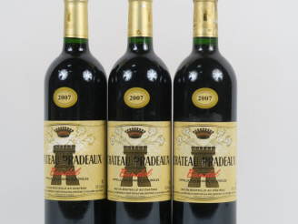 Vente aux enchères 3 BOUTEILLES CHÂTEAU PRADEAUX BANDOL - 2007