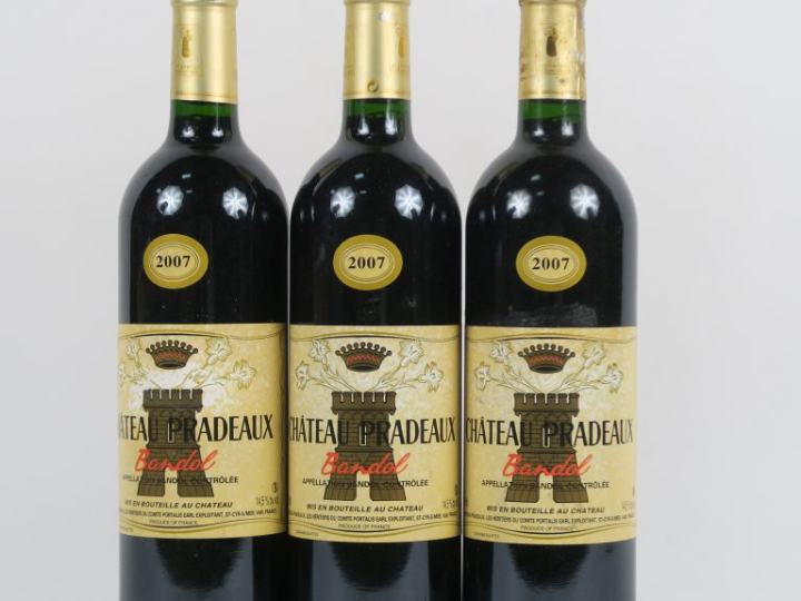 3 BOUTEILLES CHÂTEAU PRADEAUX BANDOL - 2007