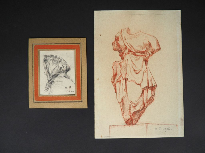 Petit recueil de dessins comprenant 6 études ou portraits.