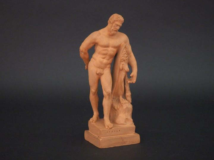 Sculpture en terre cuite "le Milon de Crotone" (accidents). H. 22 cm