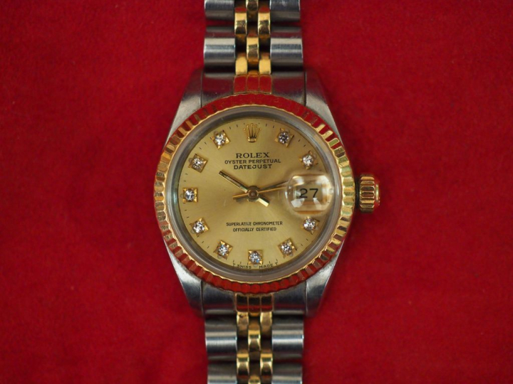 ROLEX,  Oyster Perpetual Date Just. Ref. 69173 No. E705919 Montre brac