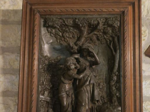 Ecole française Xxème. "jeunes filles dans le bosquet". Plaque murale 