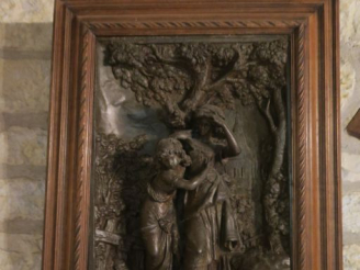 Vente aux enchères Ecole française Xxème. "jeunes filles dans le bosquet". Plaque murale 