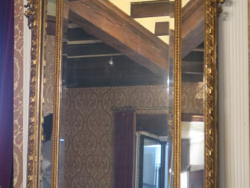 Glace à parecloses XIXème de style Transition à décor de frises de per