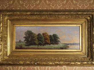 Vente aux enchères Ecole française Xxème.  "vue du bosquet". huile sur toile monogrammée 