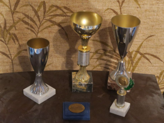 Vente aux enchères une médaille "assemblée Nationale"  3 coupes de prix en métal