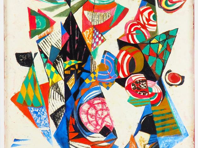 Pierre de BERROETA. "Composition" Huile sur toile, signée en bas à gau