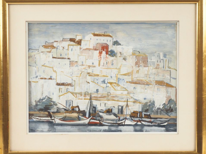 BOKERMANN. "Ibiza". Gouache signée en bas à gauche et datée 1960. Dim.