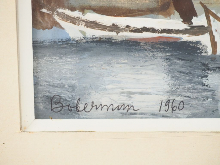 BOKERMANN. "Ibiza". Gouache signée en bas à gauche et datée 1960. Dim.