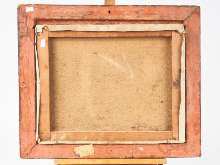 Pierre BRUNE. "Nature morte aux fruits". Huile sur toile, signée en ba