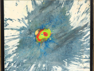 Vente aux enchères Yves CORBASSIERE. "composition". Huile sur toile signée en bas à droit