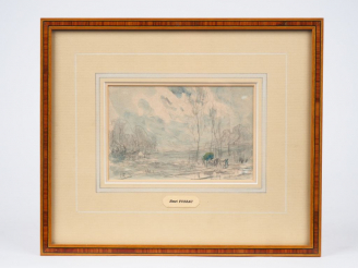 Vente aux enchères Henri FOREAU. "Paysage". Dessin, monogrammé en bas à gauche. Dim. 10 x