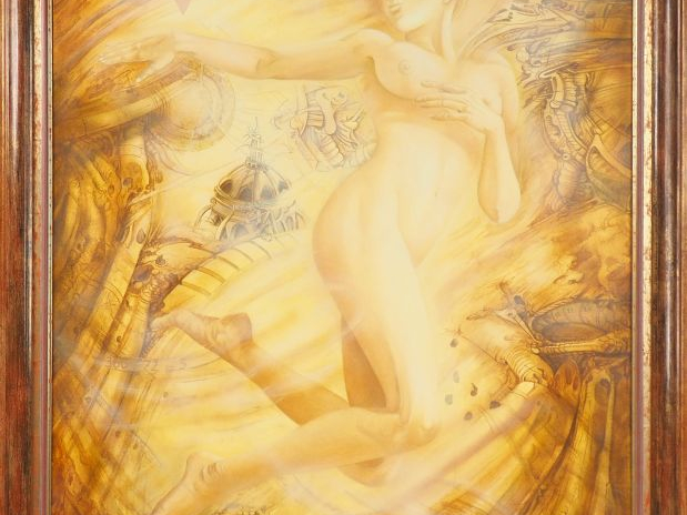 GONZALEZ. "nue fantastique" Huile sur toile, signée en bas à droite Di