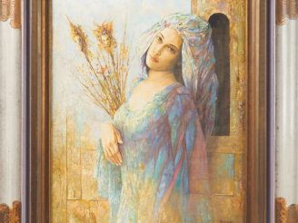 Vente aux enchères G. GUINE. "l'élévation" Huile sur toile, signée en bas à droite Dim. 6