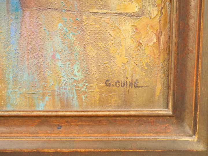 G. GUINE. "l'élévation" Huile sur toile, signée en bas à droite Dim. 6