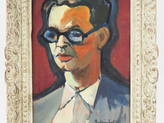 Vente aux enchères Balbino GINER.  "Portrait d'homme" Huile sur toile, signée en bas à dr