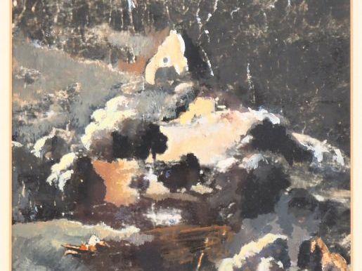 David GODBOLD. "paysage animé" Gouache signature et cachet de l'atelie