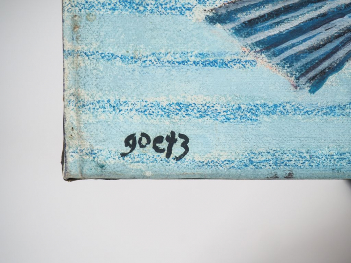 Henri GOETZ. "Nature morte abstraite". Pastel à l'huile sur toile, sig