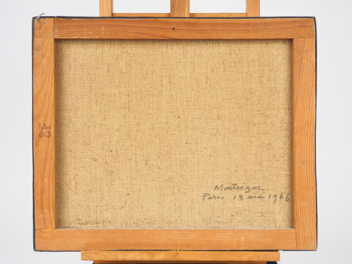 René Gaston LAGORRE. " Montségur". Huile sur toile, signée et datée "6