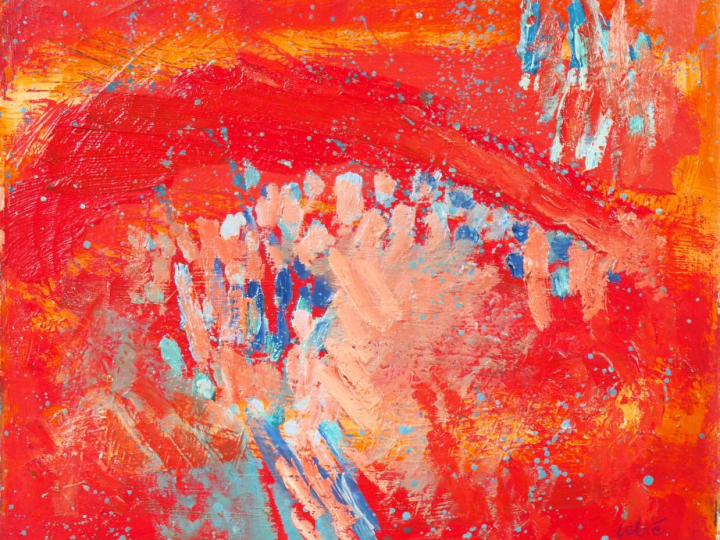 LEBIE. "mon œil". Huile sur toile, signée en bas à droite. Dim. 46 x 3