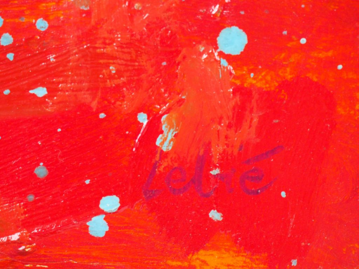 LEBIE. "mon œil". Huile sur toile, signée en bas à droite. Dim. 46 x 3