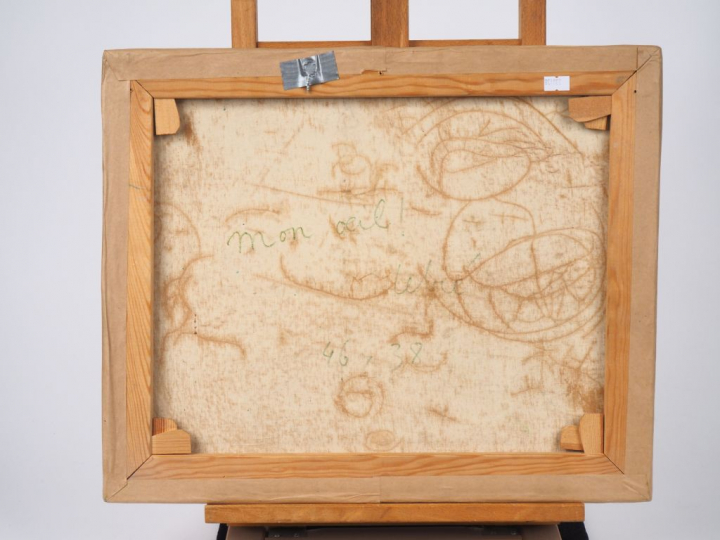 LEBIE. "mon œil". Huile sur toile, signée en bas à droite. Dim. 46 x 3