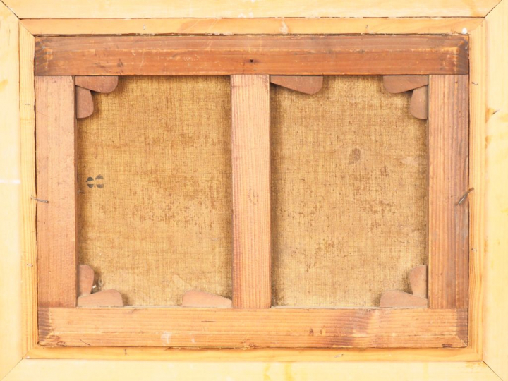 C. MORIS. "Chemin de campagne". Huile sur toile, signée et dédicacée e