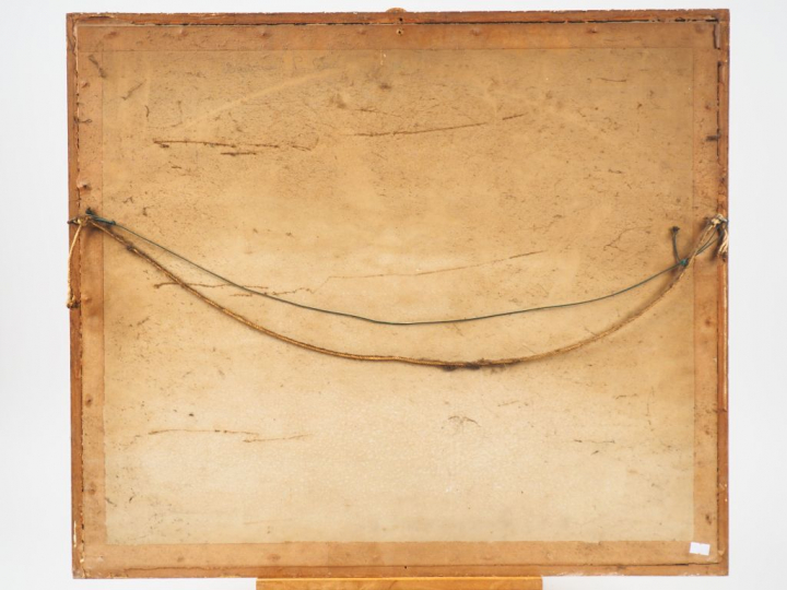 Willy MUCHA.  "Barques et pêcheurs" Dessin, signé en bas à droite. Dim