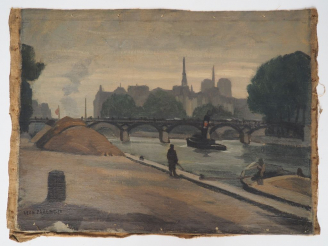 Vente aux enchères Léon PARENT. "les quais de Seine à Paris" Huile sur toile, signée en b