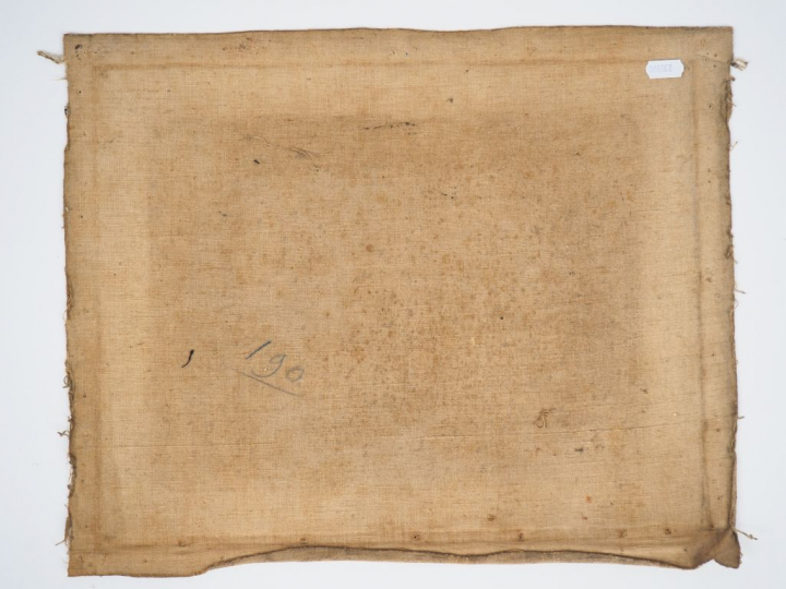 Léon PARENT. "bateaux à quai" Huile sur toile, signée en bas à gauche 