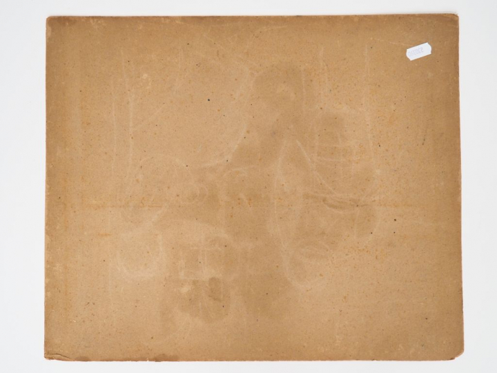 Léon PARENT (attribué à). "la crucifixion" Huile sur carton Dim. 35 x 