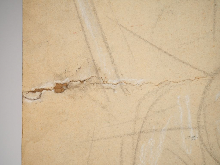 Germaine QUILLOT. "portrait de Gen Paul". Dessin au crayon. (accidents