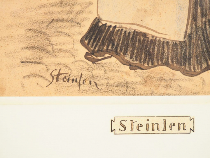 Théophile Alexandre STEINLEN.  "Le jeune homme et la blanchisseuse" De