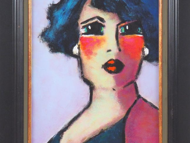 TIMMERS. "Portrait" Huile sur toile, signée en bas à droite. Dim. 50 x