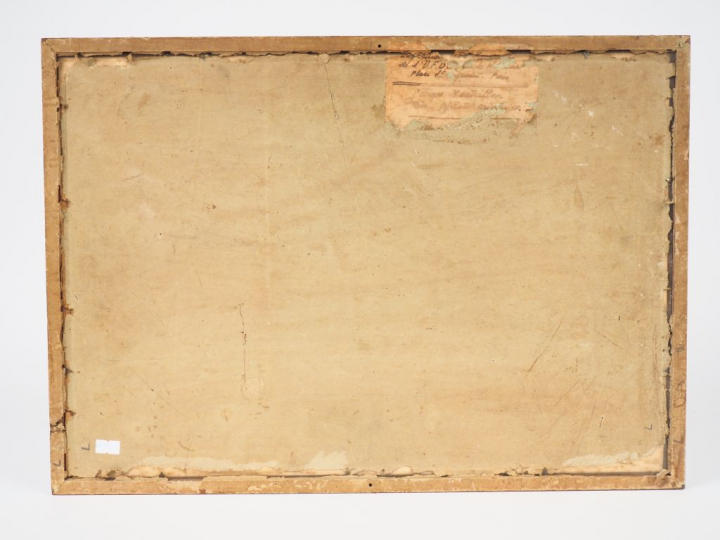 G. VENTRILLON.  "Village animé".  Dessin signé en bas à droite Dim. 26