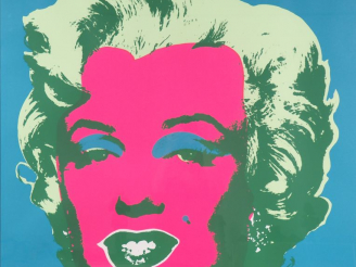 Vente aux enchères Andy WARHOL.  "Portrait de Marilyn". Impression. Published by Sunday b