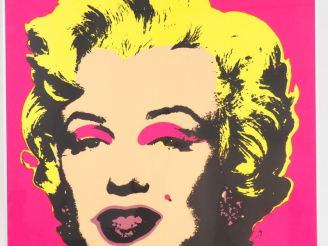 Vente aux enchères Andy WARHOL.  "Portrait de Marilyn" Impression en couleur. Published b
