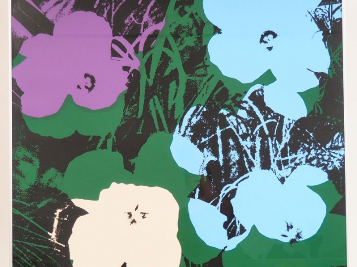 Andy WARHOL.  "Fleurs". Impression en couleur. Published by Sunday by 