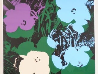 Vente aux enchères Andy WARHOL.  "Fleurs". Impression en couleur. Published by Sunday by 