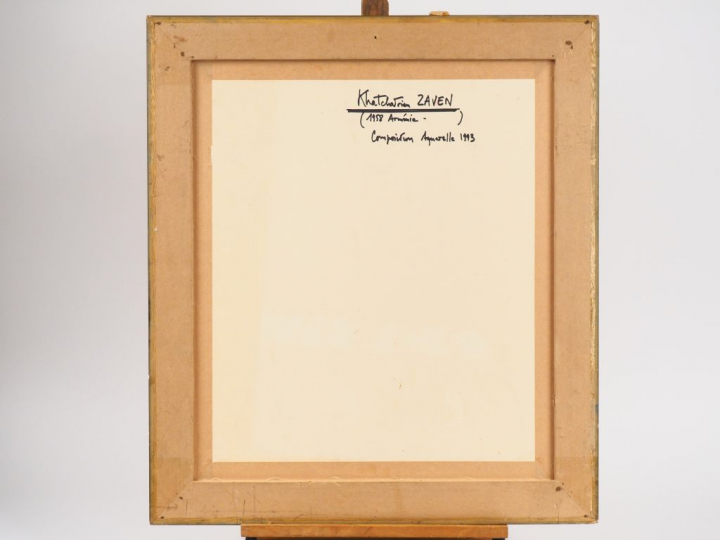 Khatchatrian ZAVEN. "Composition". Aquarelle sur papier. Signée en bas