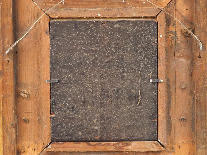 Ecole française fin XIXème. "Fleurs et papillons". Huile sur panneau. 