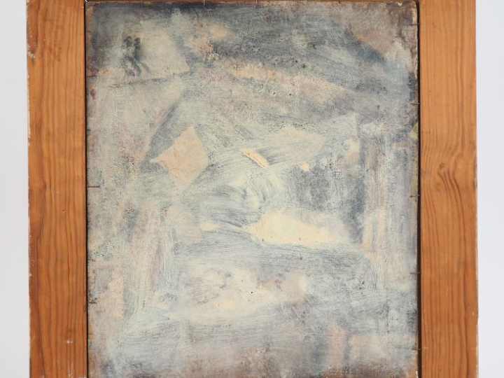 Ecole française XXème. "portrait d'homme" Huile sur carton, signée en 