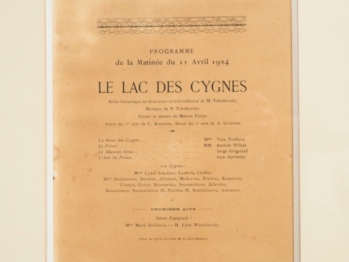 Théatre de Montecarlo 1923. Programme officiel pour le lac des cygnes,