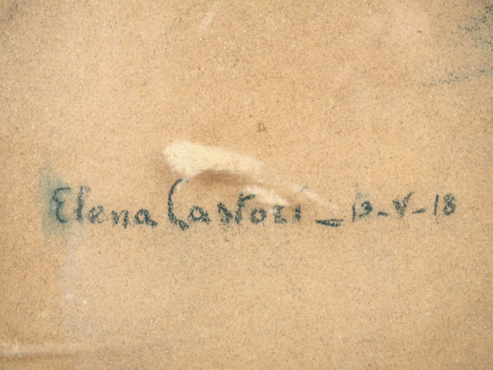 Elena CASTORI. "Portrait de Mario CAVAGLIERI" Pastel, signé en bas à g